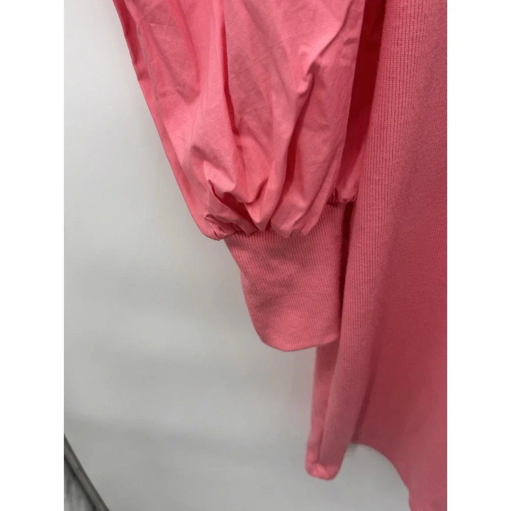 Fashion nova Puff Long Sleeve T Shirt Dress Short Hot Pink Sz XL Barbiecore NWOT - Picture 9 of 11